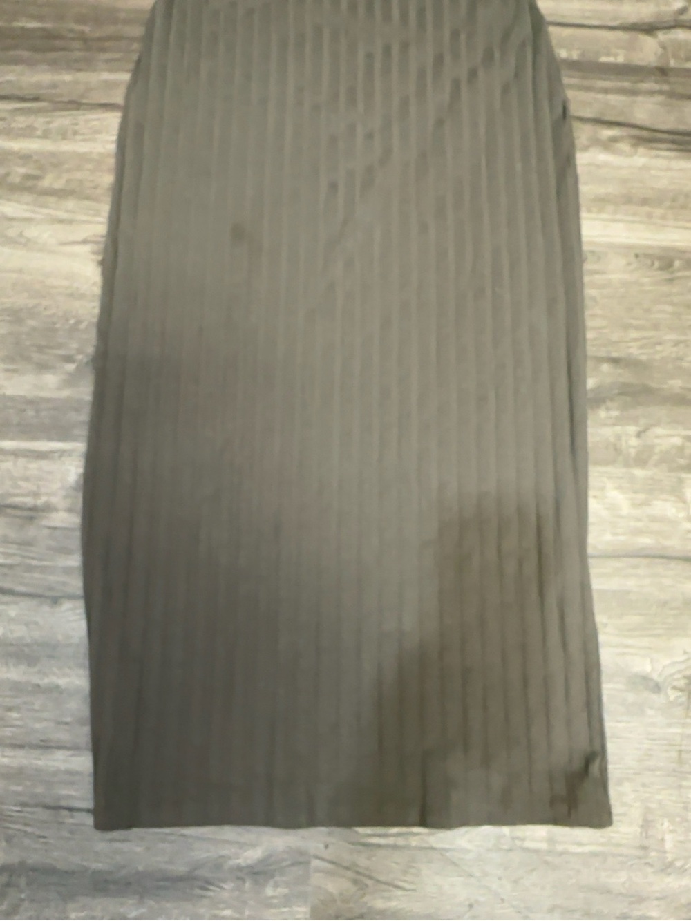 ZARA Olive Ribbed Maxi Slip Dress XL Cotton Stretch Minimalist Chic - Picture 4 of 9